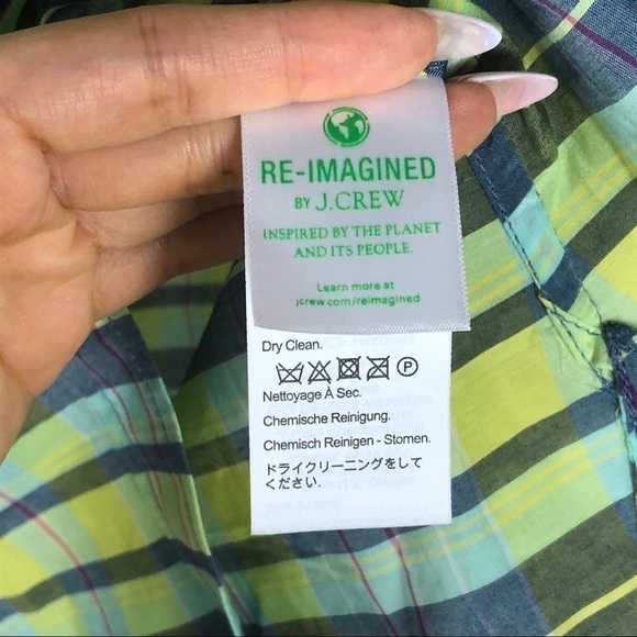 J. Crew Classic-fit silk-cotton voile ruffleneck shirt in spring plaid - Picture 4 of 8